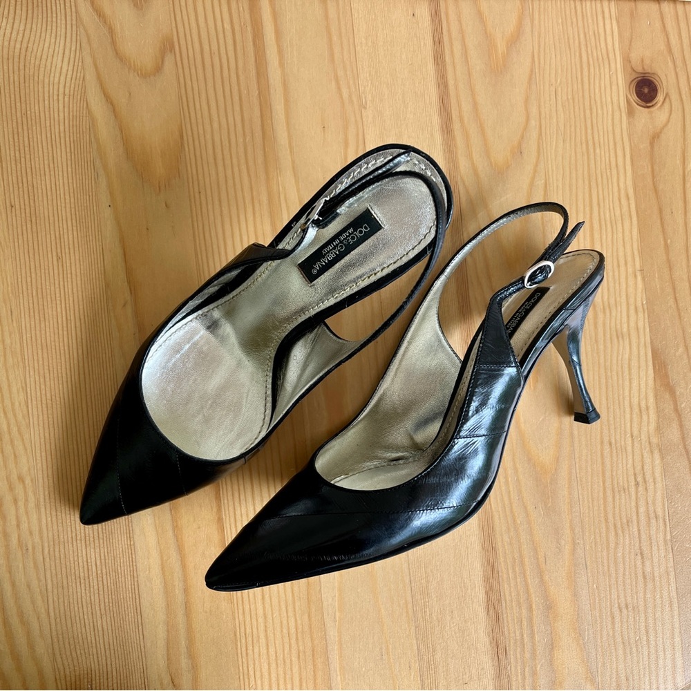 Dolce & Gabbana Black Slingback Heels